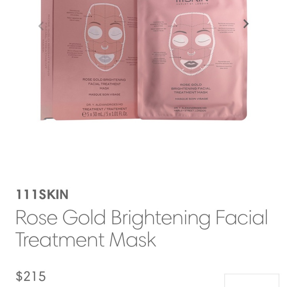 NWT - 111SKIN Rose Gold Brightening Face Masks
